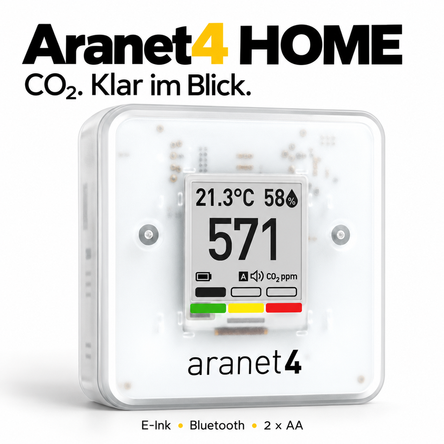Aranet4 HOME – CO₂-Messgerät mit E-Ink-Display und Bluetooth