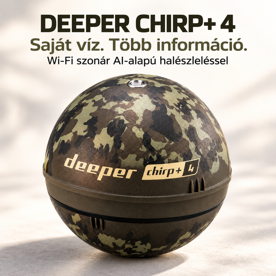 Deeper CHIRP+ 4 – bedobható Wi-Fi halradar AI halasszisztenssel és személyes 2D/3D térképezéssel