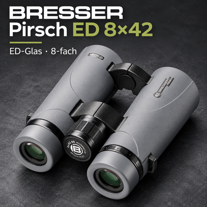 Bresser Pirsch ED 8×42 – Fernglas mit ED-Glas für Natur und Vogelbeobachtung
