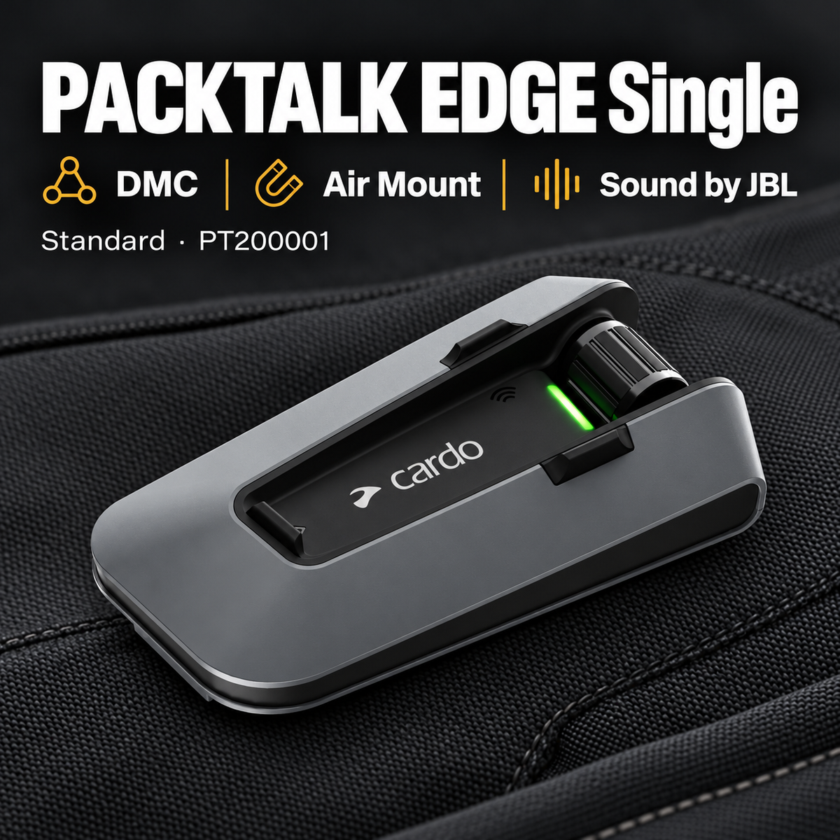 Cardo PACKTALK EDGE Single – Motorrad-Intercom mit DMC, JBL und Air Mount