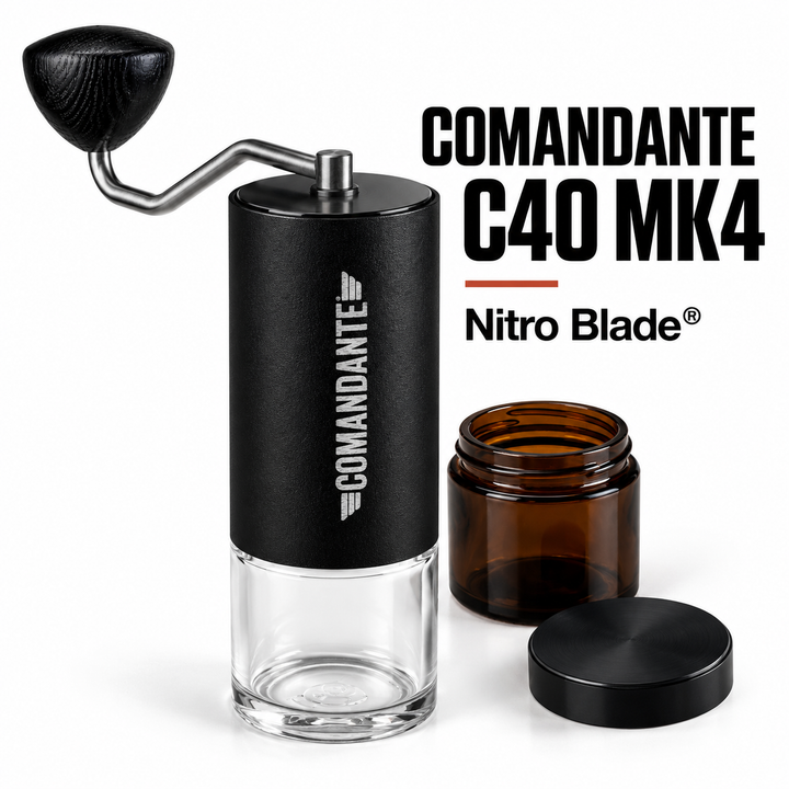 Comandante C40 MK4 Nitro Blade – Präzise Handkaffeemühle mit Edelstahlmahlwerk und Klickverstellung