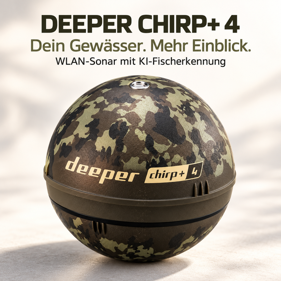 Deeper CHIRP+ 4 – Auswerfbares WLAN-Echolot mit KI-Fischerkennung und persönlichen 2D-/3D-Karten